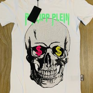 Luxury Mens Philipp Plein T-Shirt, Embroidered